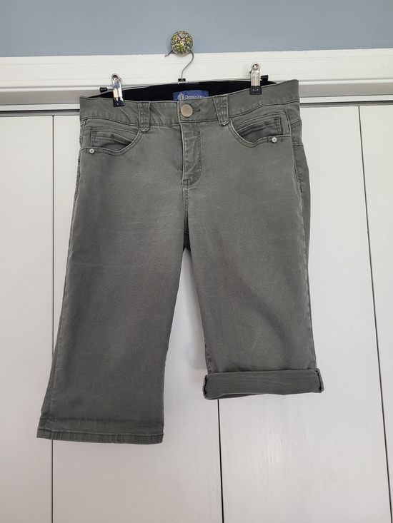 Democracy Pants - Democracy Sz 8 AB Solution, Olive Green Knee-Length Women's Bermuda Shorts